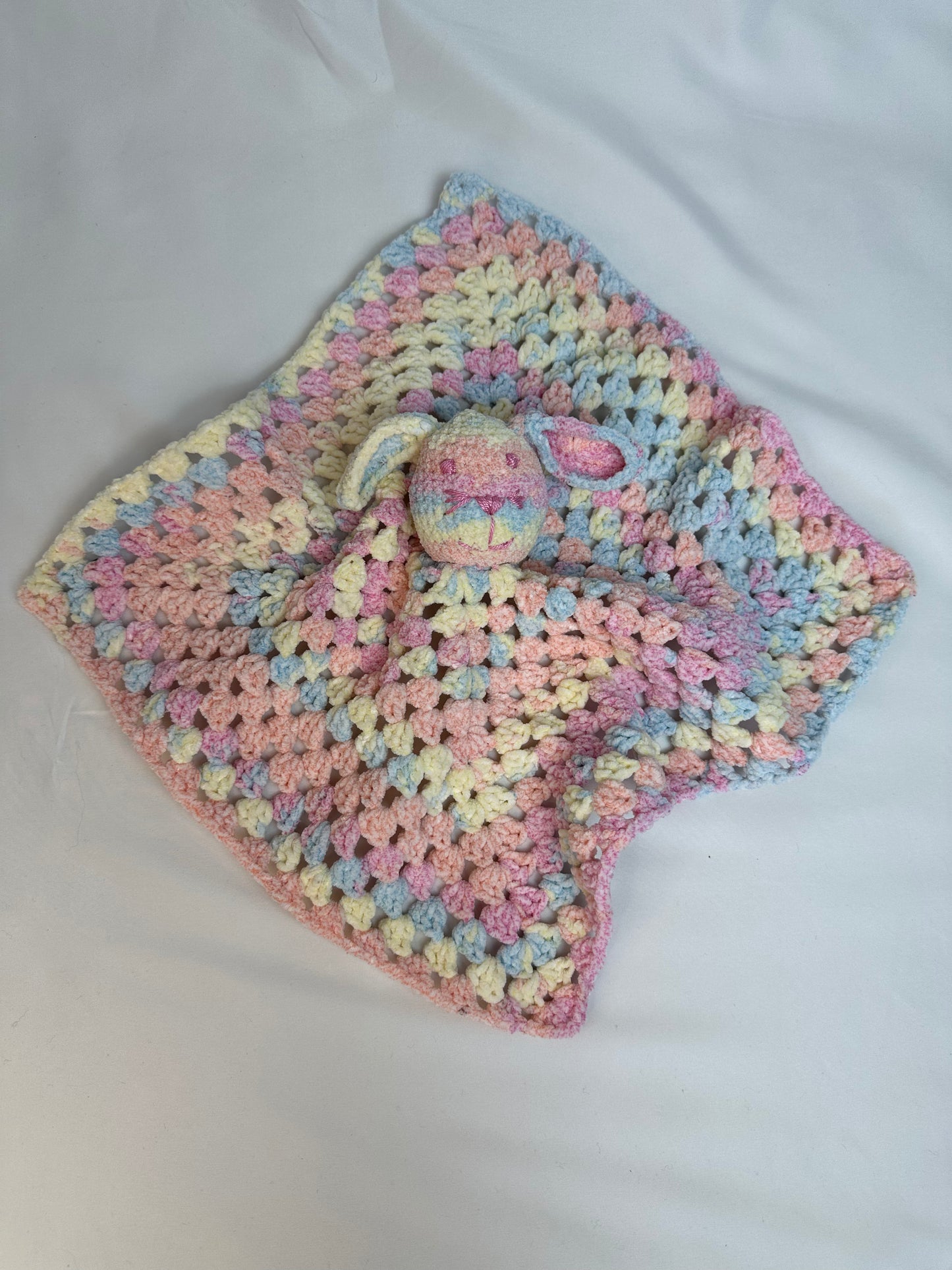 Bunny Lovey | Handmade crocheted snuggler | Security blanket | Baby shower gift | Amigurumi toy