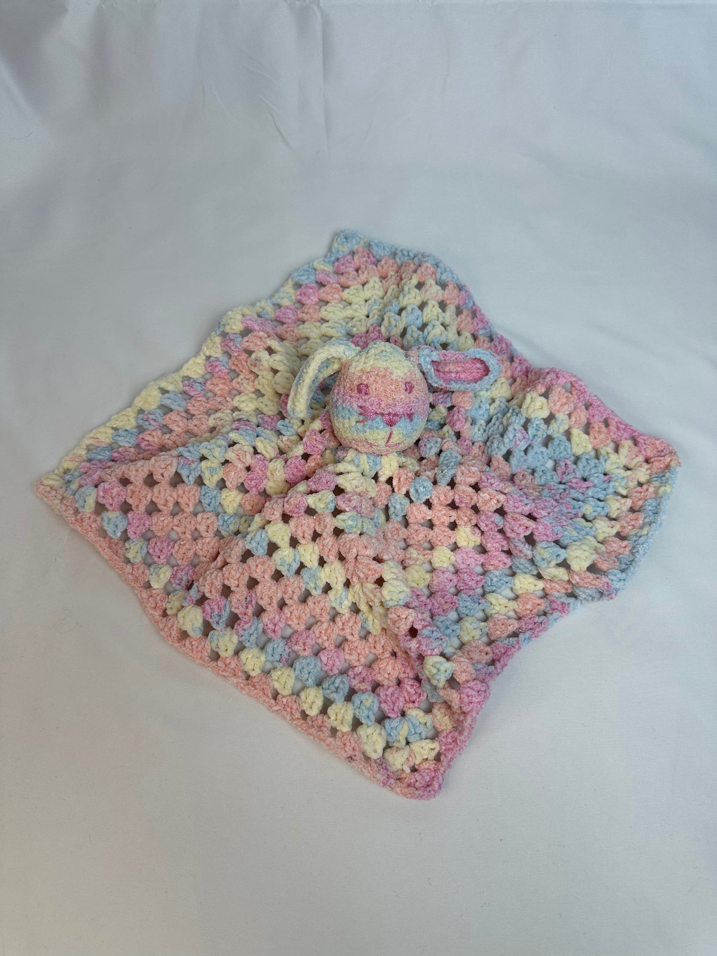 Bunny Lovey | Handmade crocheted snuggler | Security blanket | Baby shower gift | Amigurumi toy