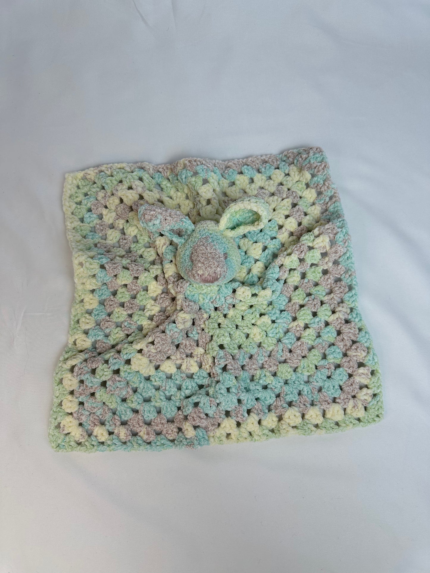 Bunny Lovey | Handmade crocheted snuggler | Security blanket | Baby shower gift | Amigurumi toy